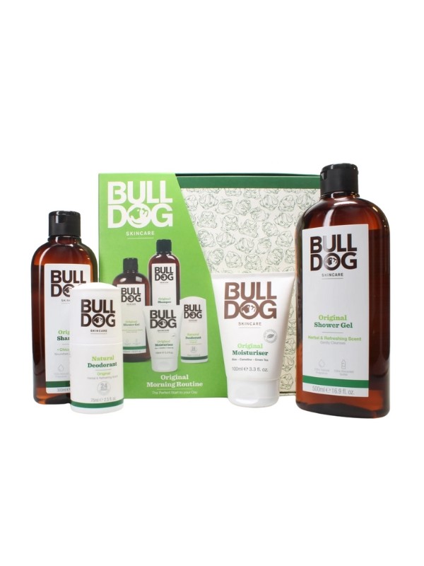 Bulldog Morning Rutine Zestaw do pielęgnacji ciała: Żel pod prysznic 500 ml + Antyperspirant Roll-on 75ml+ Szampon 300 ml + Krem