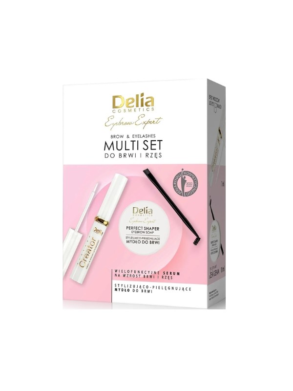 Delia Eyebrow Expert Zestaw: stylizujące Mydło doo brwi 10 ml + Serum do brwi i rzęs 7 ml