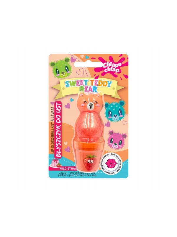 Chlapu Chlap Sweet Teddy Bear Błyszczyk do ust Poziomkowa Galaretka 10 ml 