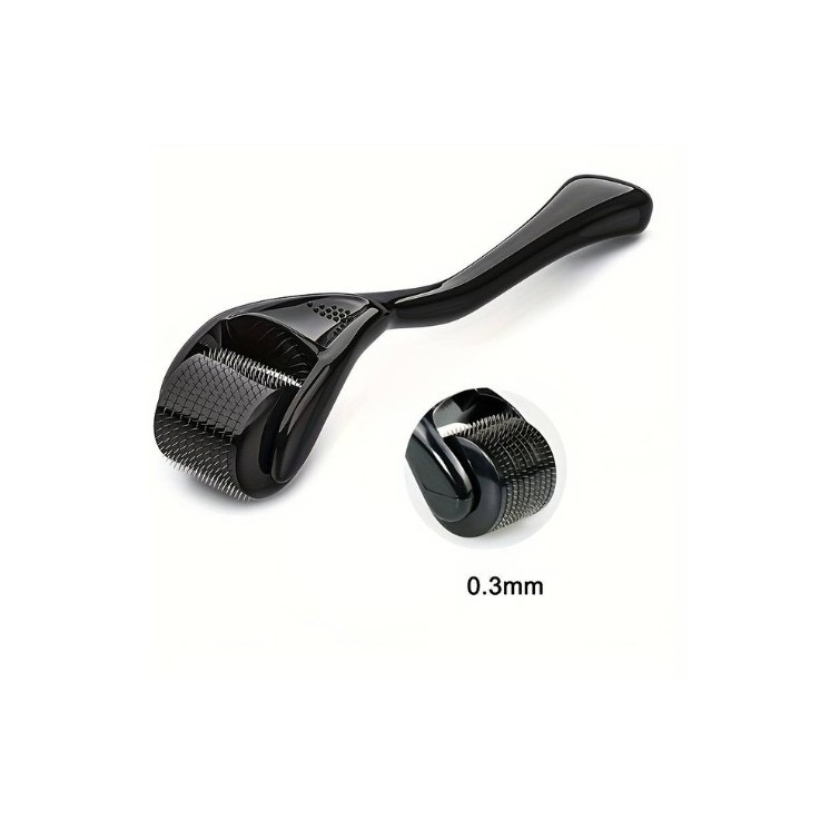 Microneedle Dermoroller for face and body 540 Needles 0.30mm Black 1 pc