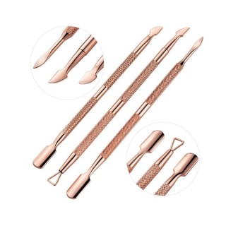 Set of 3 Golden Rose cuticle pushers