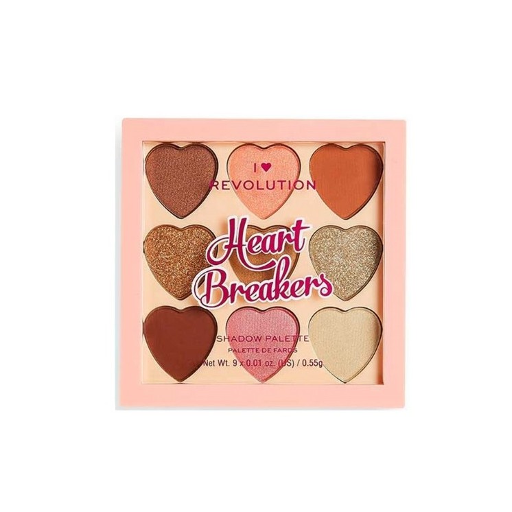 Makeup Revolution I Heart Makeup Palette of 9 eye shadows Heart Brakers Majestic 0.55 g