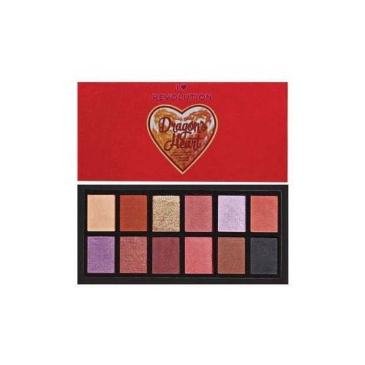 Makeup Revolution I Heart Makeup Palette of 12 eye shadows Dragons Heart 0.75 g