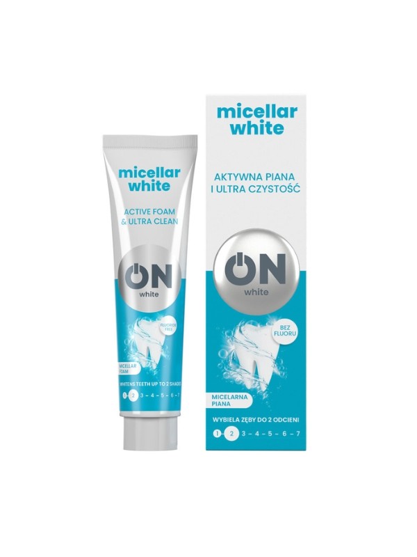 ON WHITE MICELLAR WHITE Pasta do zębów Bez fluoru z micelarną pianą 75ml