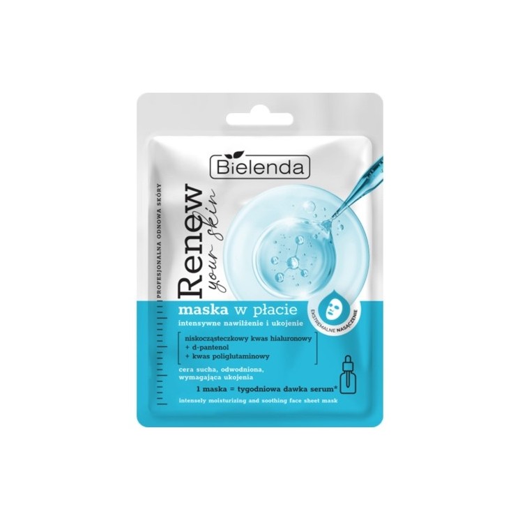 Bielenda RENEW YOUR SKIN Sheet mask intensely moisturizing and soothing