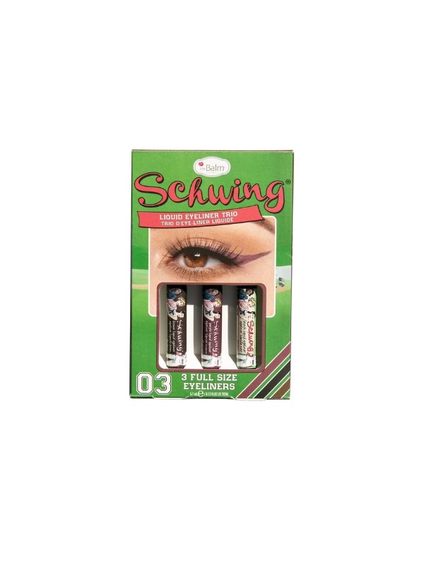 theBalm Schwing! Zestaw trzech Eyelinerów: Black, Brown, Purple 3x1,7 ml