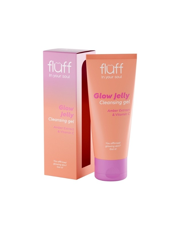 Fluff In Your Soul Glow Jelly Żel do mycia twarzy z ekstraktem z bursztynu i witamina C 100 ml