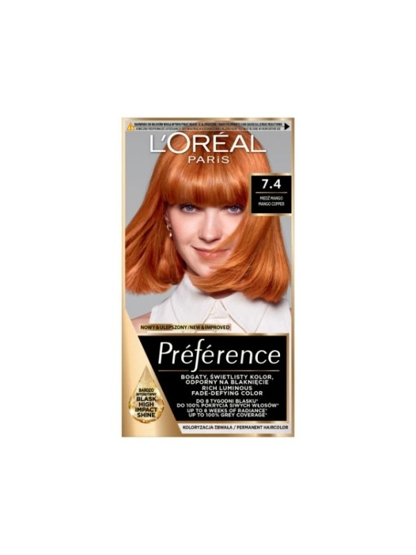 L'oreal Preference Farba do włosów /74/ Miedź Mango