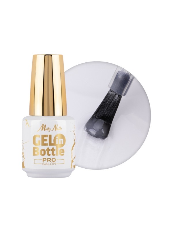 MollyLac Pro Salon Gel in bottle Żel do paznokci w butelce z pędzelkiem wielofunkcyjnym White Angel 15 g