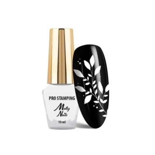 MollyLac Pro Nails Лак для стемпінгу та стемпінгу №1 White 10 мл