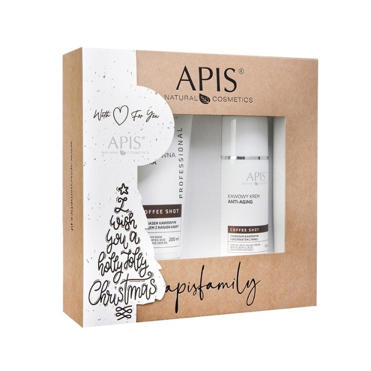 Apis Christmas Set Coffe shot Біоактивна маска 200 мл + Кавовий anti-aging крем 100 мл