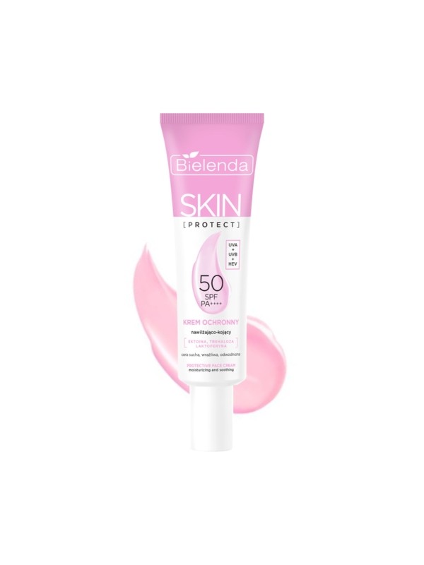 Bielenda SKIN PROTECT Krem ochronny SPF 50 nawilżająco - kojący PA++++, UVA + UVB + HEV 40 ml