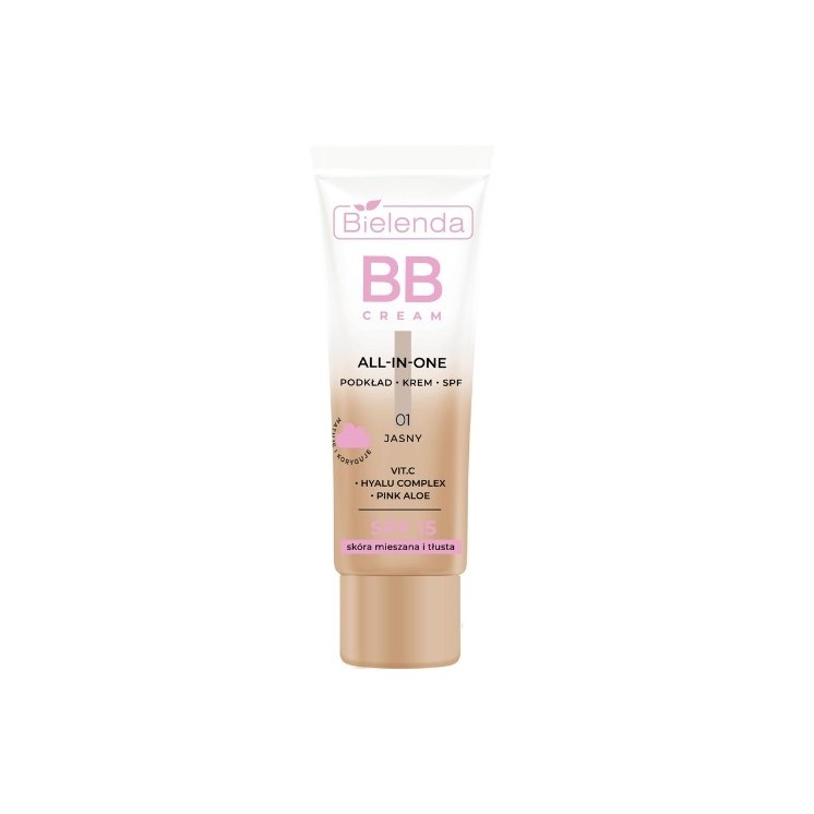 Bielenda ALL IN ONE BB CREAM для комбінованої та жирної шкіри відтінок 01 світлий 30 мл