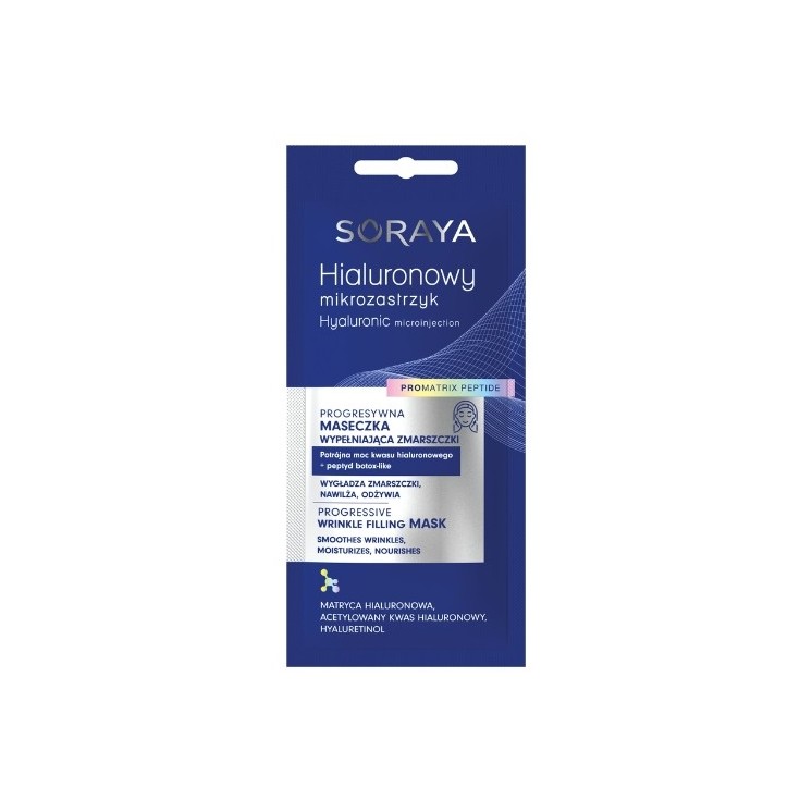 Soraya Hyaluronic micro injection Progressive wrinkle filling mask, hyaluronic acid and peptide botox - like 8 ml