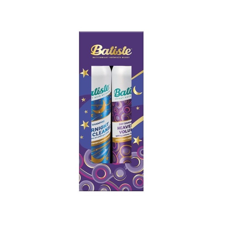 BATISTE Zestaw świąteczny Suchy Szampon Heavenly Volume 200 ml + Overnight Light Cleanse 200 ml