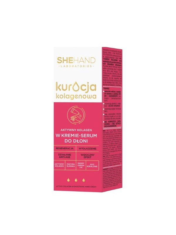 SheHand Kuracja Kolagenowa Aktywny kolagen do dłoni w wygładzającym kremie - serum 75 ml