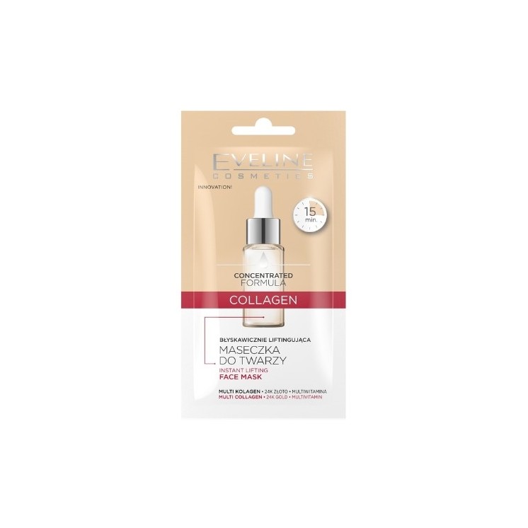 Eveline Concentrated Formula błyskawicznie liftingująca Maseczka do twarzy Collagen 8 ml