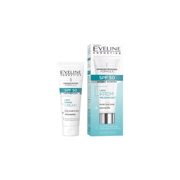Eveline Concentrated Formula lekki Krem do twarzy pielęgnujący SPF50 30 ml