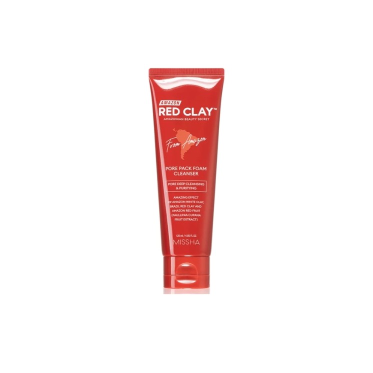 Missha Amazon Red Clay Deeply Cleansing Face Wash Foam 120 ml