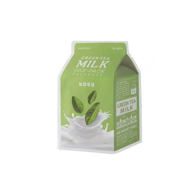 Тканинна маска Apieu Milk Green чаєм, 21 г