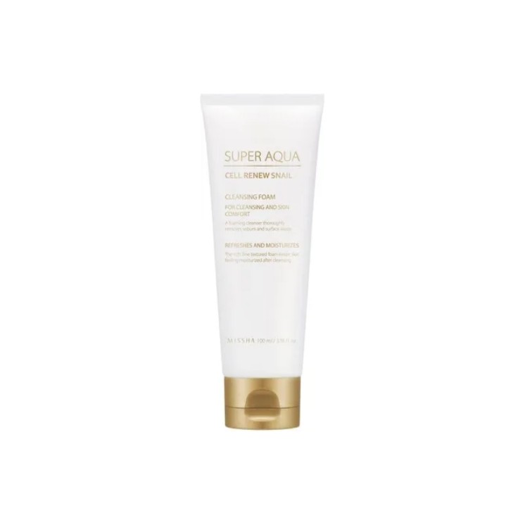 Missha Super Aqua Cell Renew Snail Cleansing Foam for Face with Snail Slime 100 ml