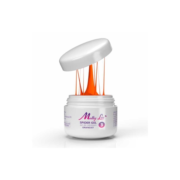 MollyLac Spider Gel Żel do zdobień /3/ Orangist 3 ml
