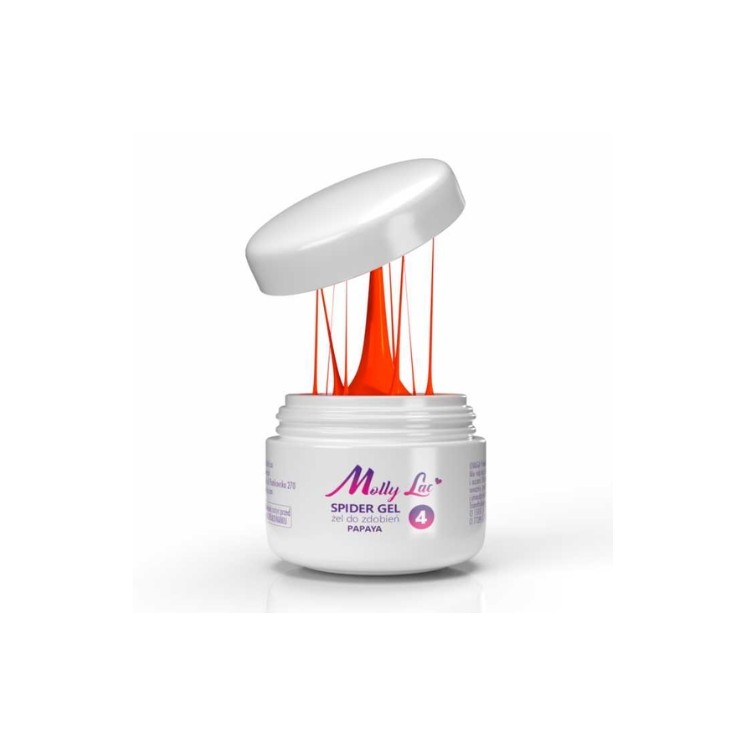 MollyLac Spider Gel Żel do zdobień /4/ Papaya 3 ml