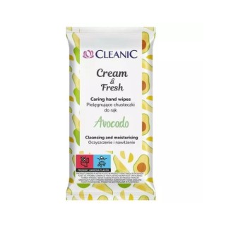 Cleanic Cream & Fresh Avocado Hand Wipes 15 pcs.