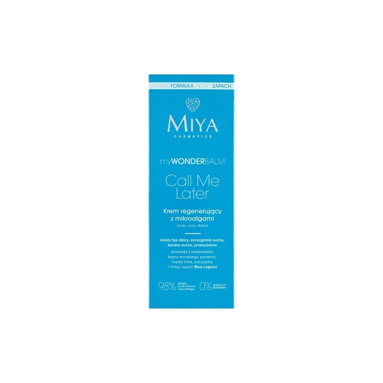 Miya Cosmetics myWONDERbalm regenerating Face cream with microalgae Call Me Later 75 ml
