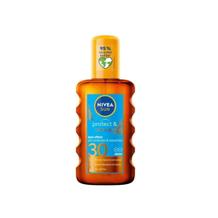 Сонцезахисний спрей Nivea Sun Protect& Bronze Активатор натуральної засмаги SPF30 200 мл