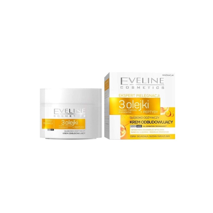 Eveline 3 Oils + Peptides Deeply Nourishing Face Cream 50 ml