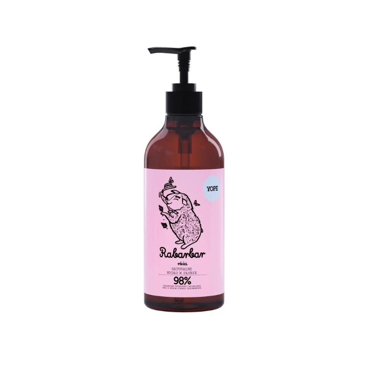 YOPE naturalne Mydło do rąk w płynie Rabarbar i Róża 500 ml