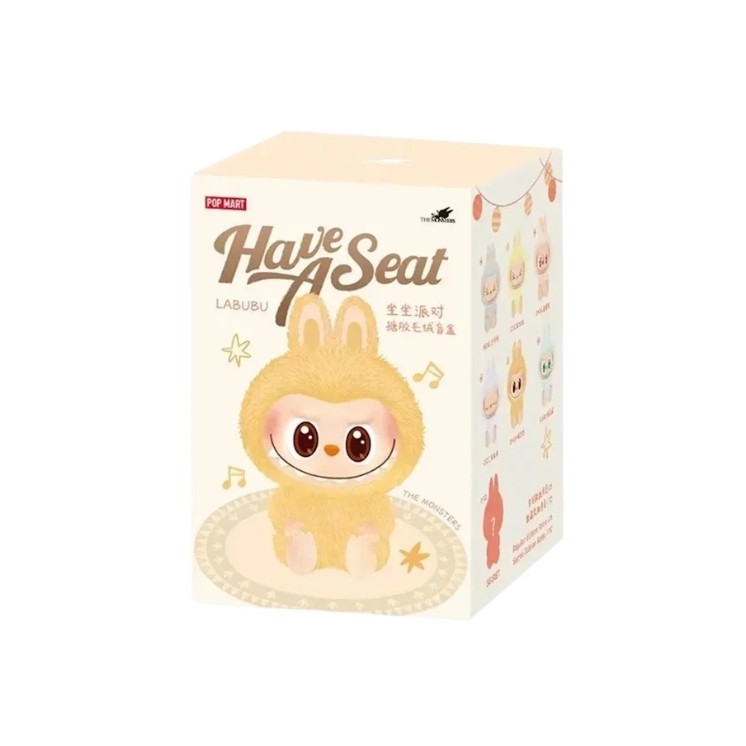 LABUBU Оригінальний плюшевий кулон-сидіння Pop Mart Labubu The Monsters Have a Seat + QR-код 1 шт.