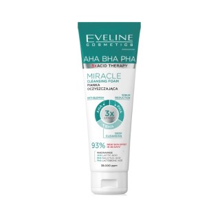 Eveline 3xAcid AHA BHA PHA Miracle Facial Cleansing Foam 140 ml