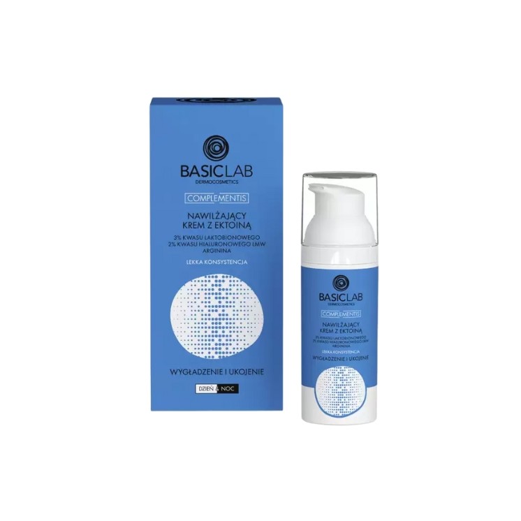 Зволожувальний крем для обличчя BasicLab Complementis з ектоїном, легка консистенція, 50 мл