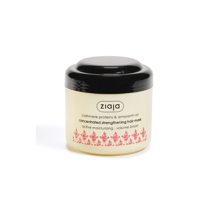 Ziaja Kaszmirowa skoncentrowana Maska do włosów wzmacniająca kuracja kaszmirowa z olejkiem amarantusowym 200 ml Ziaja Kaszmirowa skoncentrowana Maska do włosów wzmacniająca kuracja kaszmirowa z olejkiem amarantusowym 200 ml
