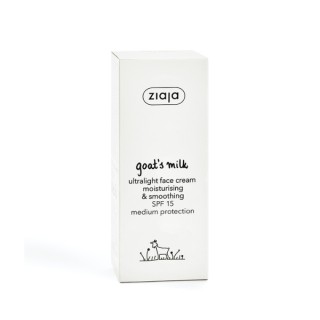 Ziaja Goat Milk Ultralight anti-age Moisturizing and Energizing Cream with UVA and UVB Filters SPF15 Medium Protection 50 ml