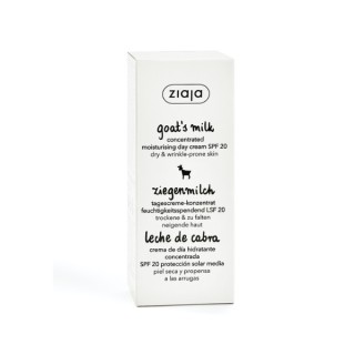 Ziaja Goat Milk Concentrated Moisturizing Photoprotective Face Cream UVB+UVA SPF20 Low Protection 50 ml