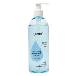 Міцелярна рідина для зняття макіяжу Ziaja зволожуюча для обличчя та очей 390 мл