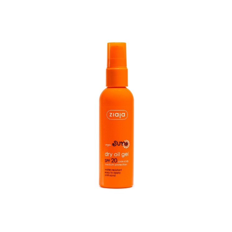 Ziaja Sun dry tanning oil gel water and sand resistant SPF20 UVA + UVB protection medium 90 ml