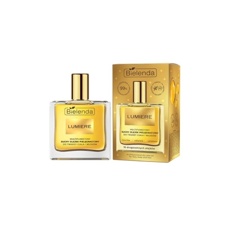 Багатофункціональна олія для сухого догляду Bielenda Lumiere для обличчя, тіла та волосся 50 мл