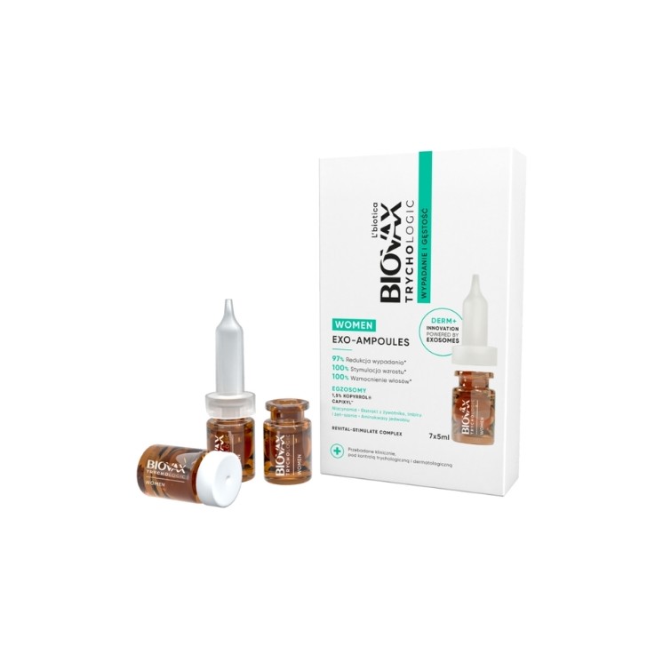 L'biotica BIOVAX Trichologic Exo-Ampoules Hair Loss and Density Treatment for Women 7 x 5 ml