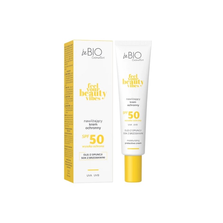 BeBio Cosmetics Nawilżający krem ochronny do twarzy SPF50 FEEL YOUR BEAUTY VIBES 40 ml BeBio Cosmetics Nawilżający krem ochronny do twarzy SPF50 FEEL YOUR BEAUTY VIBES 40 ml