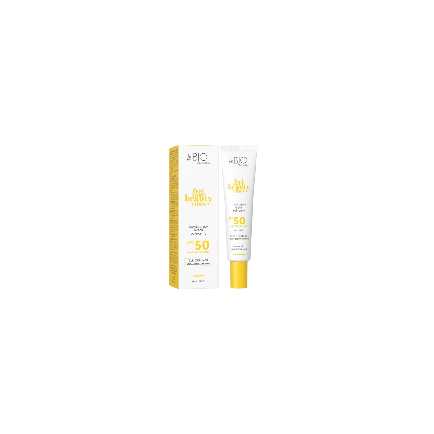 BeBio Cosmetics Nawilżający krem ochronny do twarzy SPF50 FEEL YOUR BEAUTY VIBES 40 ml BeBio Cosmetics Nawilżający krem ochronny do twarzy SPF50 FEEL YOUR BEAUTY VIBES 40 ml
