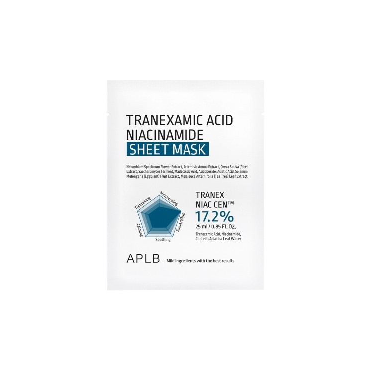 Освітлююча та зволожуюча APLB Tranexamic Acid Niacinamide Sheet Mask 1 шт. 25 мл