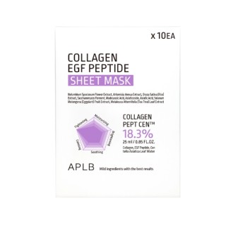 APLB Collagen EGF Peptide Sheet Mask Set Zestaw nawilżajaco-ujędrniających Mask w płachcie do twarzy 10 sztuk 25 ml