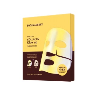Набір сяючих колагенових масок для обличчя Eqqualberry Collagen Glow Up Hydrogel Mask 4x30 г