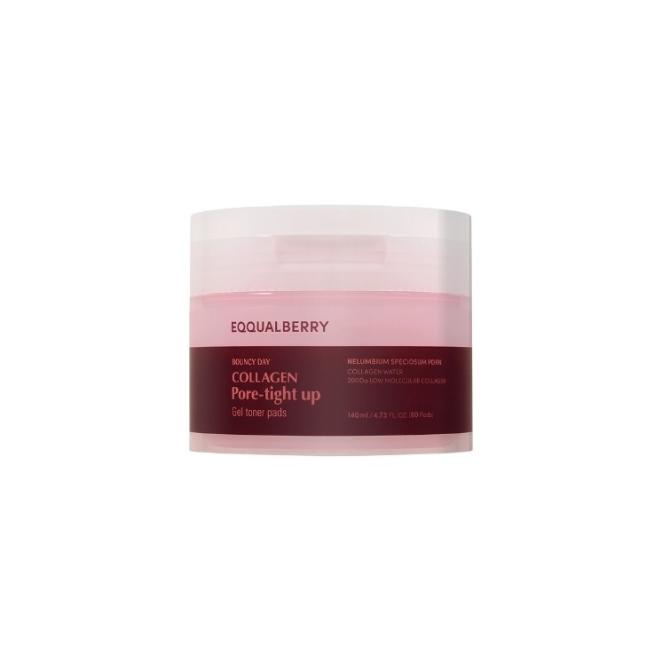 Eqqualberry Collagen Pore Tight Up Gel Toner Pad Płatki do twarzy zwężające pory 60 sztuk - 140 ml