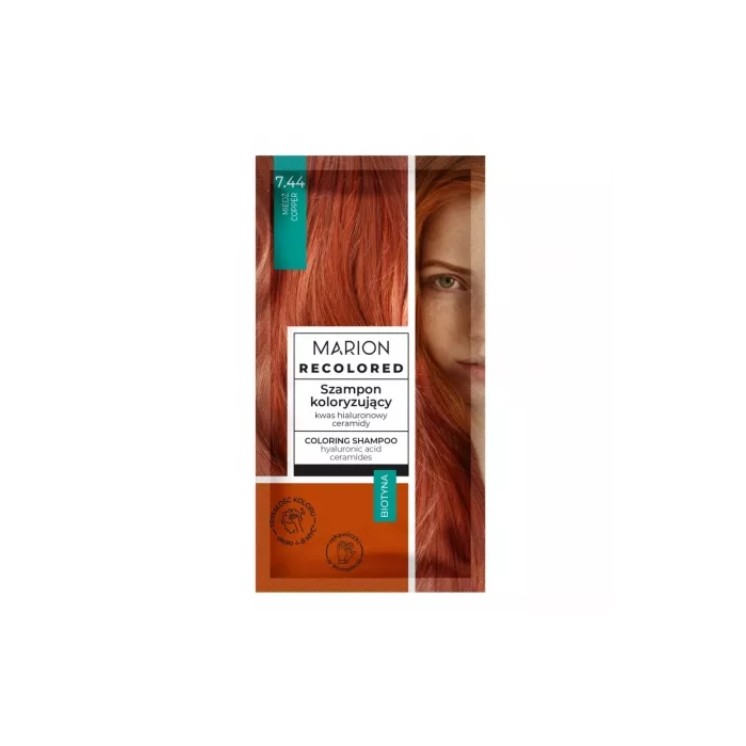 MARION Recolored 7.44 Copper coloring shampoo is a quick way to give blondes a ego , copper shine.