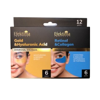 Efektima Gold & Hyaluronic i Retinol & Collagen hydrożelowe Płatki pod oczy 12 par